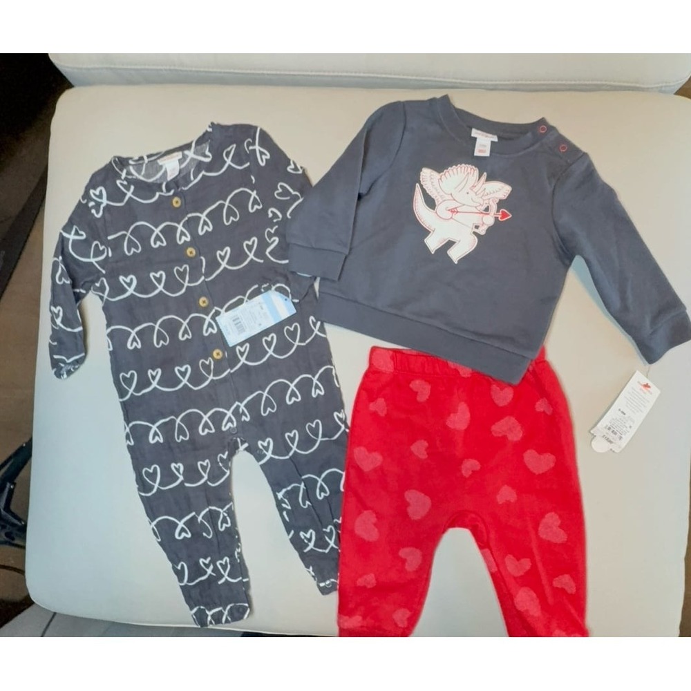 Baby girl 6-9 months Cat & Jack Valentine's Day (or valentines month) outfits.